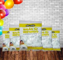 Kit 5 Un Balão de Látex Branco - 9 Polegadas - 50 Unidades