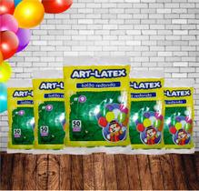 Kit 5 Un Balão de Látex Verde Folha - 9 Polegadas - 50 Unidades