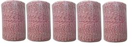 Kit 5 Un Barbante Culinário Mesclado Vermelho/Branco 260g Cada Rolo