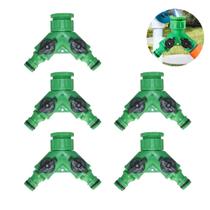 Kit 5 Un. Conexão Y com 2 Saídas Para Conector Engate Rápido De Torneira de Jardim com Abre e Fecha