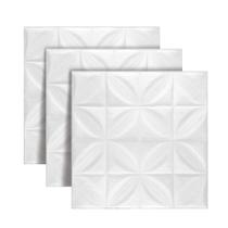 Kit 5 Un Painel 3D Branco Floral 70x70cm com Relevo de Pétalas Lavável Autoadesivo Kit 5 Un Painel 3D Branco Floral 70x70cm com Relevo de Pétalas Lavável Autoadesivo