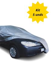 Kit 5 Und - Capa De Plástico Para Carro Grande 5X1,8X1,3Mts