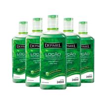 Kit 5 Und Loção Pós-depilatória Depimiel Malva Aloe Vera 240ml