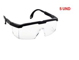 Kit 5 und Oculos De Protecao Epi Segurança Incolor