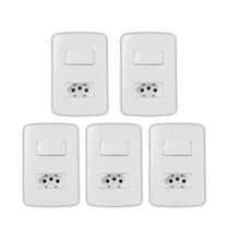 Kit 5 Uni - MG B3 Conj 2P+T 10A + 1 Int Paralelo 10A Branco