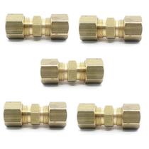 Kit 5 União Compressão Porca Anilha 1/4a X 1/4a Tubo Cobre