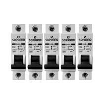 Kit 5 Unid. Disjuntor Unipolar 32A DIN Soprano SHB1-C032A