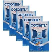 Kit 5 unid Hastes Flexíveis Cotonetes Johnson & Johnson Com 75 Unidade