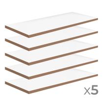 Kit 5 Unid Prateleira MDF Para Make 50x25x1,5 Branco Firenze