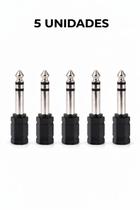 Kit 5 Unidades Adaptador P10 Macho para P2 Fêmea Estério Original Adaptador De Microfone P10