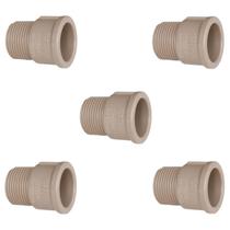 Kit 5 Unidades Adaptador Soldável Curto Com Rosca Lr 20mm x 1/2Pol.
