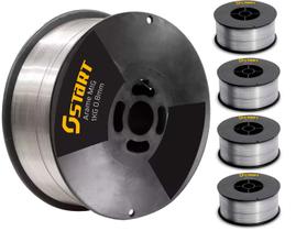 Kit 5 Unidades Arame De Solda Mig Para Uso Sem Gás 0,8mm 1kg