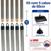 Kit 5 Unidades CABO de Rosca Madeira 60cm Encaixe Universal com Alça Plastificado / Encapado Para Pá / Desentupidor Kit 5 Unidades CABO de Rosca Madeira 60cm Encaixe Universal com Alça Plastificado / Encapado Para Pá / Desentupidor