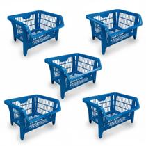 Kit 5 Unidades Cesto Expositor Pratico Azul Presto - 42503 Kit 5 Unidades Cesto Expositor Pratico Azul Presto - 42503