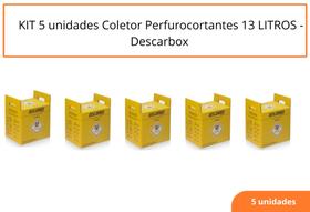 KIT 5 unidades Coletor Perfurocortantes 13 LITROS - Descarbox