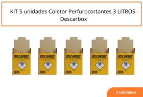 KIT 5 unidades Coletor Perfurocortantes 3 LITROS - Descarbox KIT 5 unidades Coletor Perfurocortantes 3 LITROS - Descarbox