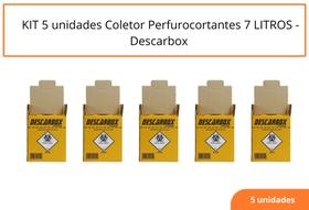 KIT 5 unidades Coletor Perfurocortantes 7 LITROS - Descarbox