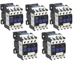 Kit 5 unidades contator soprano 12a cs(t) 12-10 220vca-12a-(1na) trifásico din 35mm