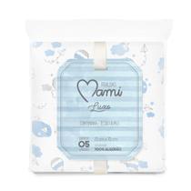KIT 5 UNIDADES DE FRALDAS DE PANO MAMI LUXO 68x68cm ESTAMPADA C/BAINHA PAPI COR:MASCULINO