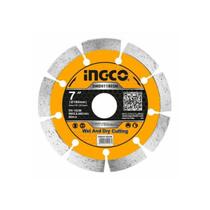 Kit 5 unidades - disco diamantado segmentado 7” ingco 180mm x 22.2mm - dmd011802m