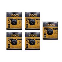 KIT 5 UNIDADES - INGCO DISCO DE BORRACHA COM FLANGE PARA POLITRIZ 7" (180MM) C/ tiras autocolantes P/BOINA LIXA