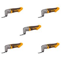 Kit 5 unidades - ingco multiferramenta oscilante a bateria 20v linha p20s com uma bateria 2.0ah