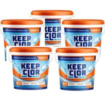 Kit 5 unidades - keepclor dicloro 40% pratic line 5,5kg