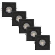 Kit 5 Unidades Luminária Spot Recuado LED Deep 5W 3000K Quadrado Preto Embutir Kit 5 Unidades Luminária Spot Recuado LED Deep 5W 3000K Quadrado Preto Embutir