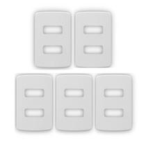 Kit 5 Unidades - MG B3 Placa 4X2 2 Postos Horizontal Branco