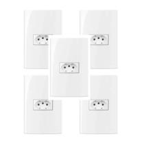 Kit 5 unidades - mg conj 1tomada 2p+t 20a sleek 4x2 branco (16003)