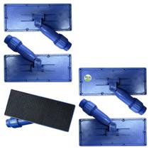 Kit 5 Unidades Mop Suporte LT Limpa Tudo Com tiras autocolantes Sanches Azul Articulado Para Fibras Com Giro 360 Graus Kit 5 Unidades Mop Suporte LT Limpa Tudo Com tiras autocolantes Sanches Azul Articulado Para Fibras Com Giro 360 Graus