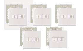 Kit 5 unidades Placa com Suporte 4x4 2 Postos Sleek Margirius 16021