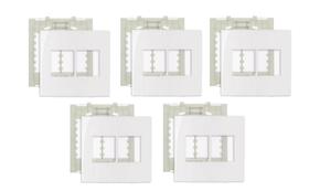 Kit 5 unidades Placa com Suporte 4x4 4 Postos Sleek Margirius 16020