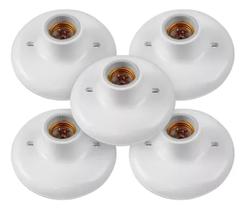 Kit 5 Unidades Plafon Com Receptáculo Branco 100w Bivolt