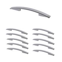 Kit 5 Unidades Puxadores Lisboa de 24cm com Furação de 128mm ou 160mm Para Moveis - Cromado - EdeCasaMoveis Kit 5 Unidades Puxadores Lisboa de 24cm com Furação de 128mm ou 160mm Para Moveis - Cromado - EdeCasaMoveis