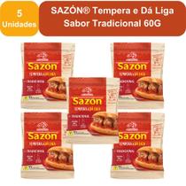 Kit 5 Unidades SAZÓN Tempera e Dá Liga Sabor Tradicional 60g