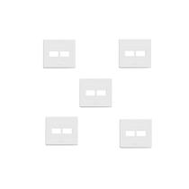 Kit 5 unidades - simon 20 placa 4x4 2posto h+suporte s-20 (20911-50)