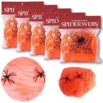 Kit 5 unidades Teias de Aranha Coloridas Halloween