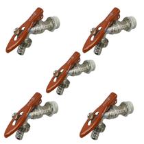 Kit 5 Unidades Torneira Cadeado Ajax Metal 1/2 X 3/4