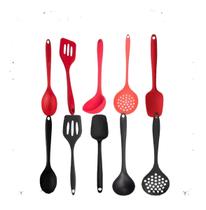 Kit 5 Utensílios Cozinha Silicone Espátula Pincel Colher Escumadeira Concha Kit 5 Utensílios Cozinha Silicone Espátula Pincel Colher Escumadeira Concha
