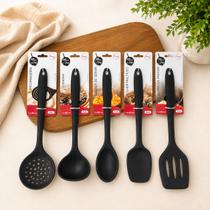Kit 5 Utensílios Cozinha Silicone Preto: Resistente ao Calor e Não Risca Panelas Kit 5 Utensílios Cozinha Silicone Preto: Resistente ao Calor e Não Risca Panelas