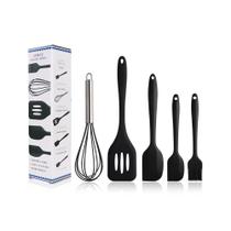 Kit 5 Utensílios de Cozinha Silicone Batedor Inox Espátula Pincel Multiuso 035 Kit 5 Utensílios de Cozinha Silicone Batedor Inox Espátula Pincel Multiuso 035