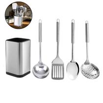 Kit 5 Utensílios Inox Premium Concha Colher Espumadeira Kit 5 Utensílios Inox Premium Concha Colher Espumadeira
