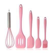 Kit 5 Utensílios Silicone: Espátula, Batedor e Pincel Kit 5 Utensílios Silicone: Espátula, Batedor e Pincel