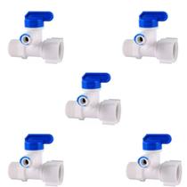 KIT 5 Válvula de Fechamento 3 Vias 1x2 BSPT para 1x4 Água Adaptador Registro Tanque Torneira Bebedouro Filtro