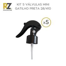Kit 5 Válvulas Spray Mini Gatilho Preta, Rosca 28 410