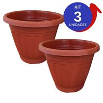 Kit 5 Vaso grande Redondo Terracota de Jardim Planta Grandes Casa Mudas 15 litros