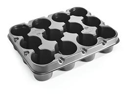 Kit 5 Vaso Transporte muda 12 cavidades 37 x 5 x 28 x 5cm