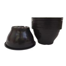 Kit 5 Vasos Cuia 18 Plástico Cor Preto Jardins E Hortas