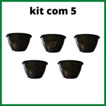 Kit 5 Vasos Cuia 18 Preta